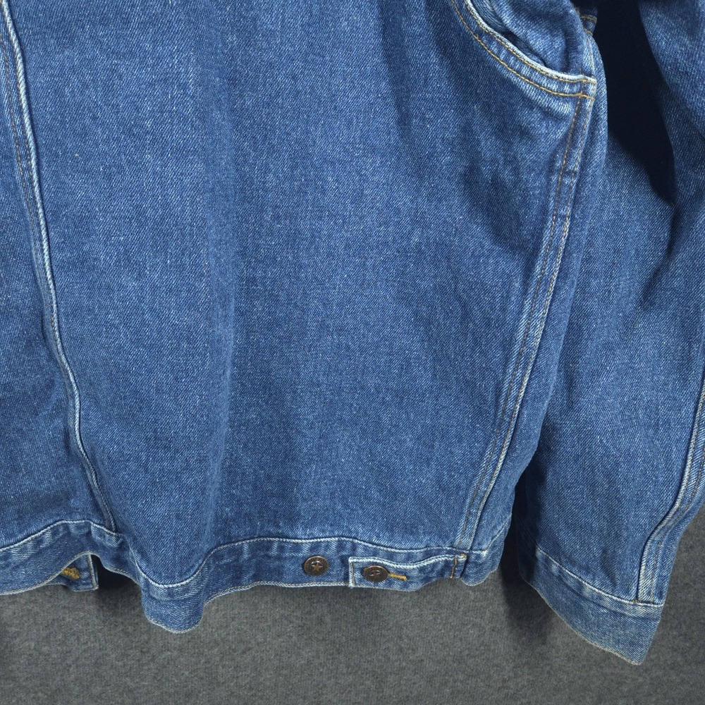 Vtg Faded Glory Denim Barn Coat L Mens 90s Workwear Corduroy Collar Chore Coat - Picture 14 of 16
